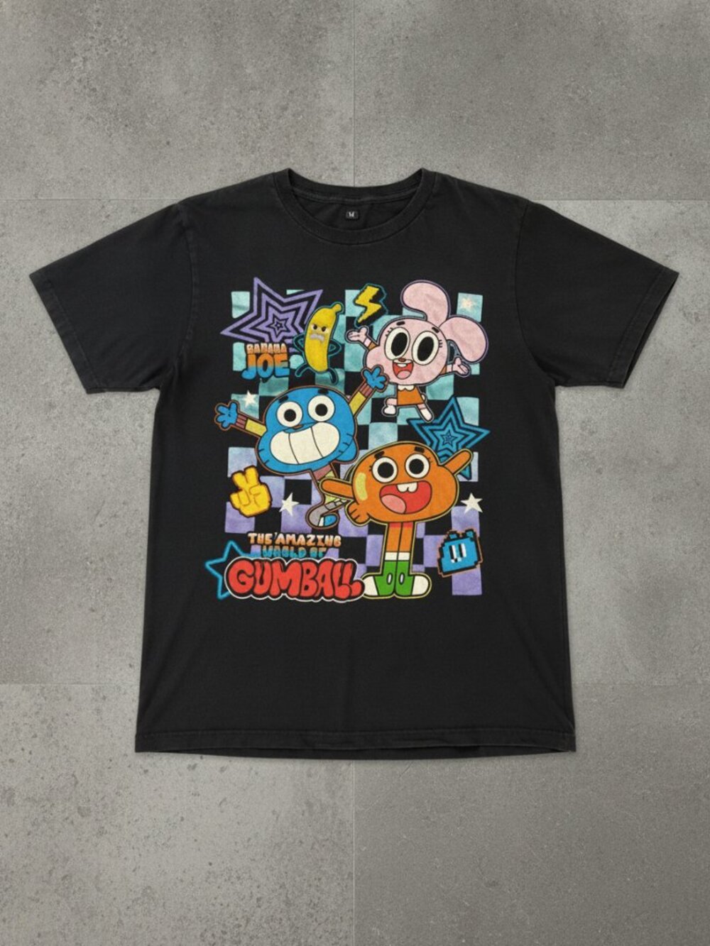 Amazing World of Gumball Graphic T-Shirt | Black Cartoon Character Tee